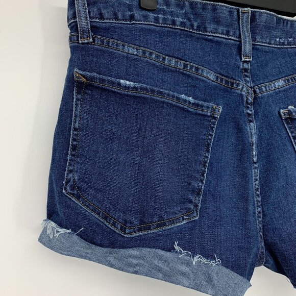 Express Denim Shorts Relaxed Low Rise Shortie Blue Jean Cuffed - Picture 9 of 10